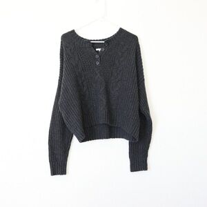 American Eagle Outfitters Dark Gray Knit Sweater